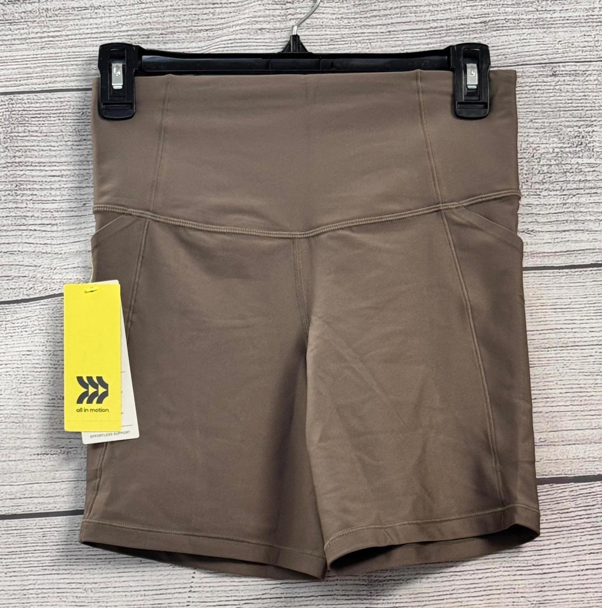 All in Motion Brown Effortless Support High Rise Bike Shorts Women Size Small