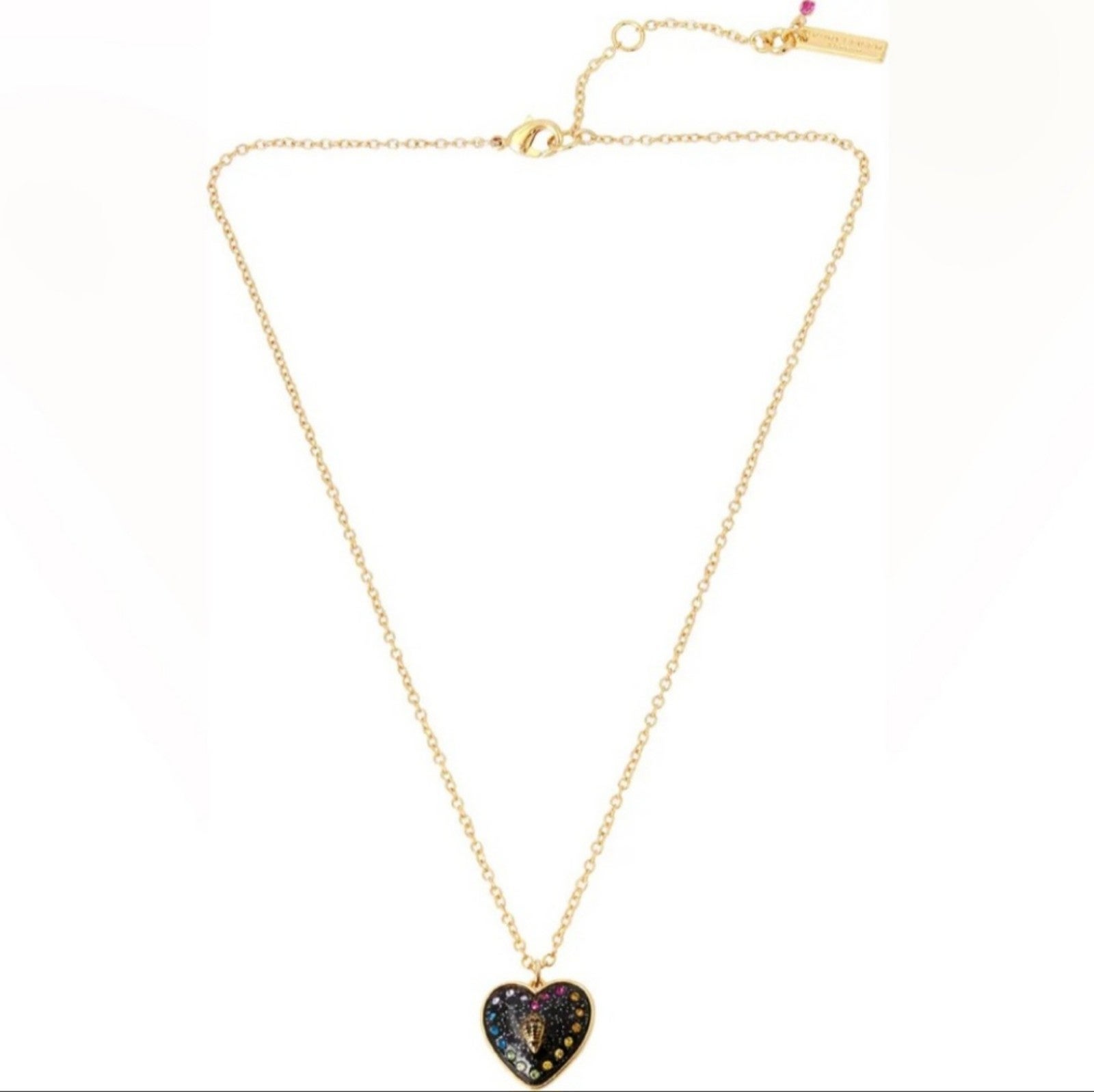 NWT Kurt Geiger Rainbow Heart Eagle Pendant Necklace