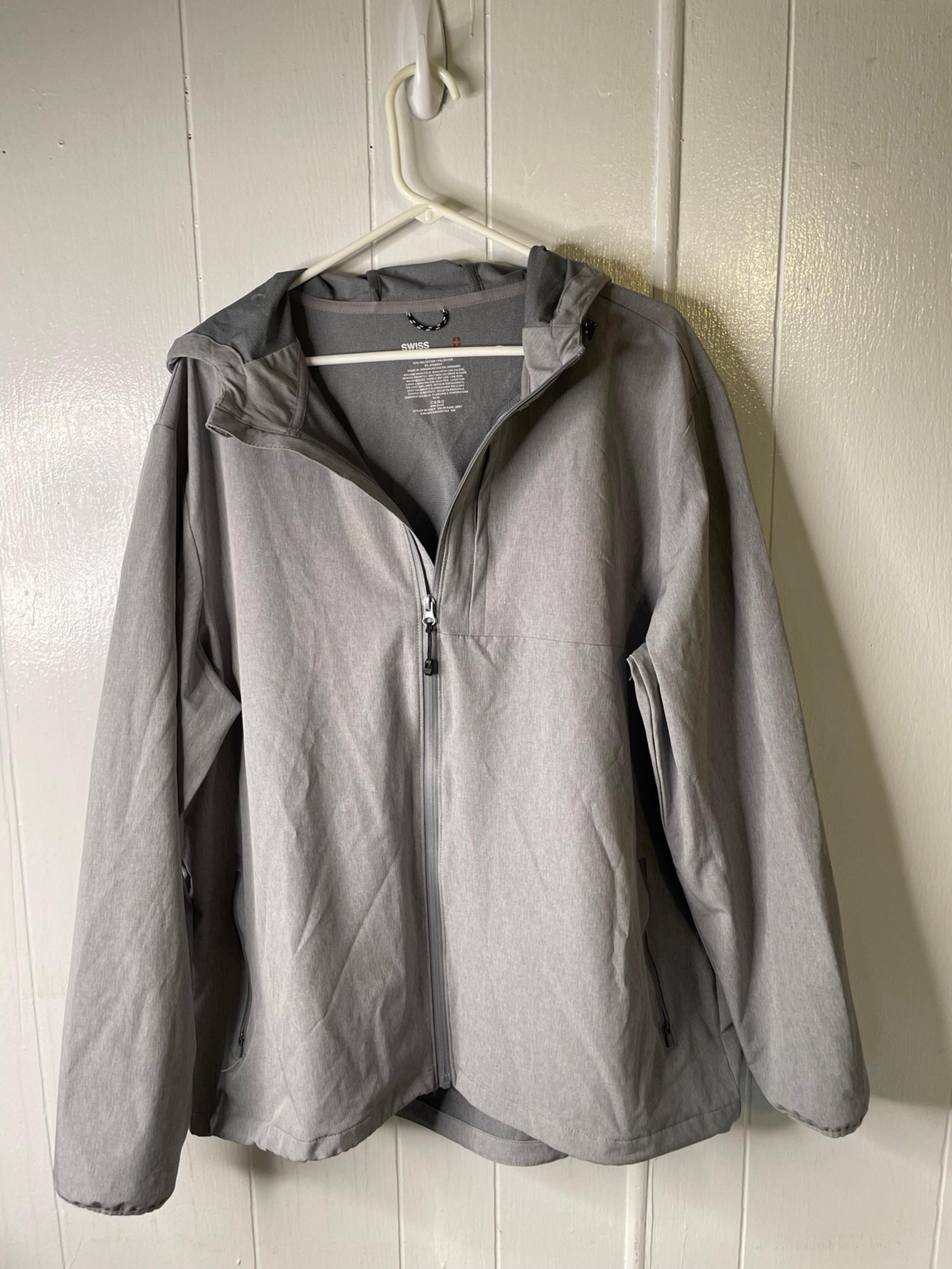 Swiss Tech Men's Lightweight Lined Gray Soft Shell Jacket Zip Casual XL 2482