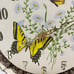 Vintage Handmade Butterfly Clock Embroidery Hoop Lace Fabric Tested Working