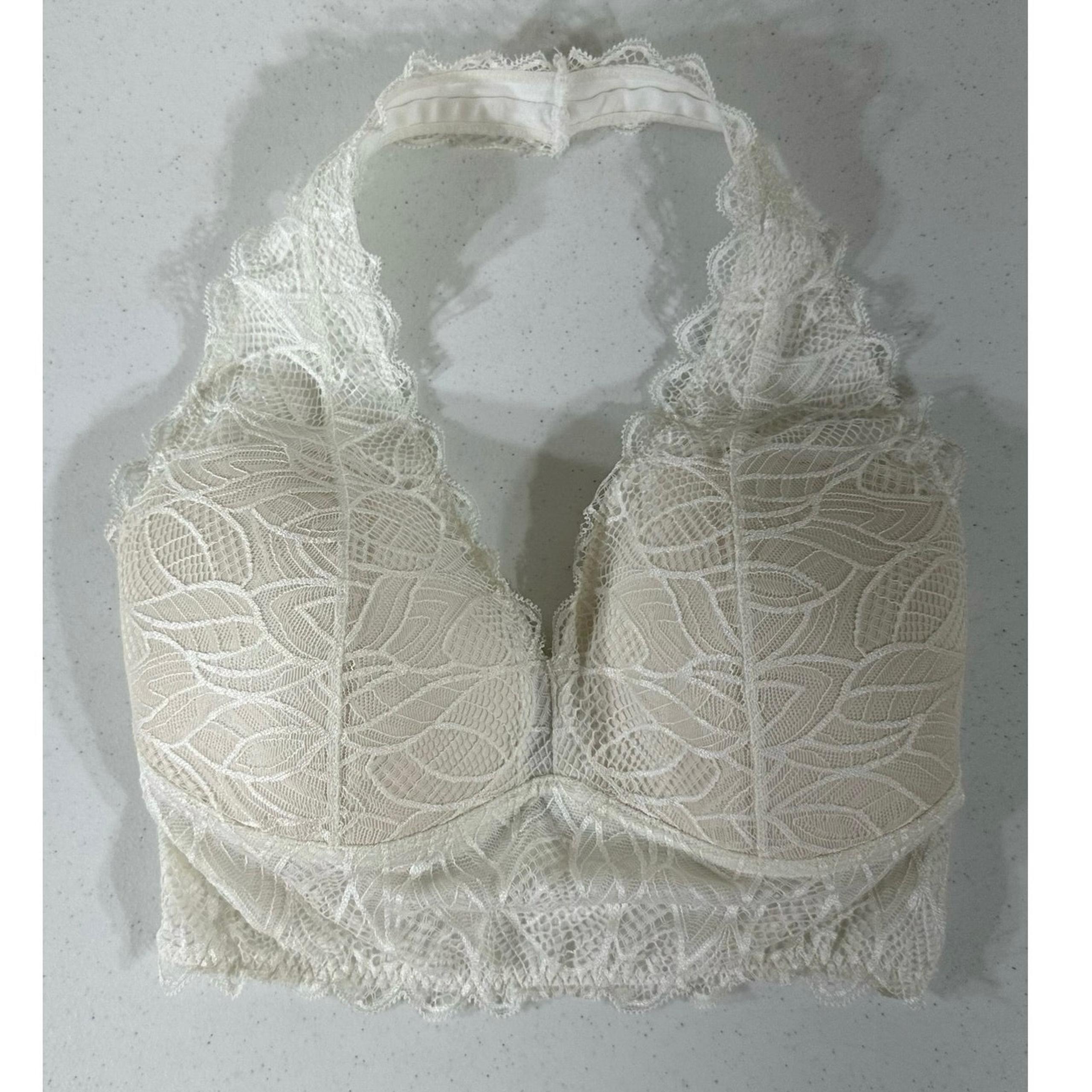 Daytrip Padded Halter Bra Size Small White Lace