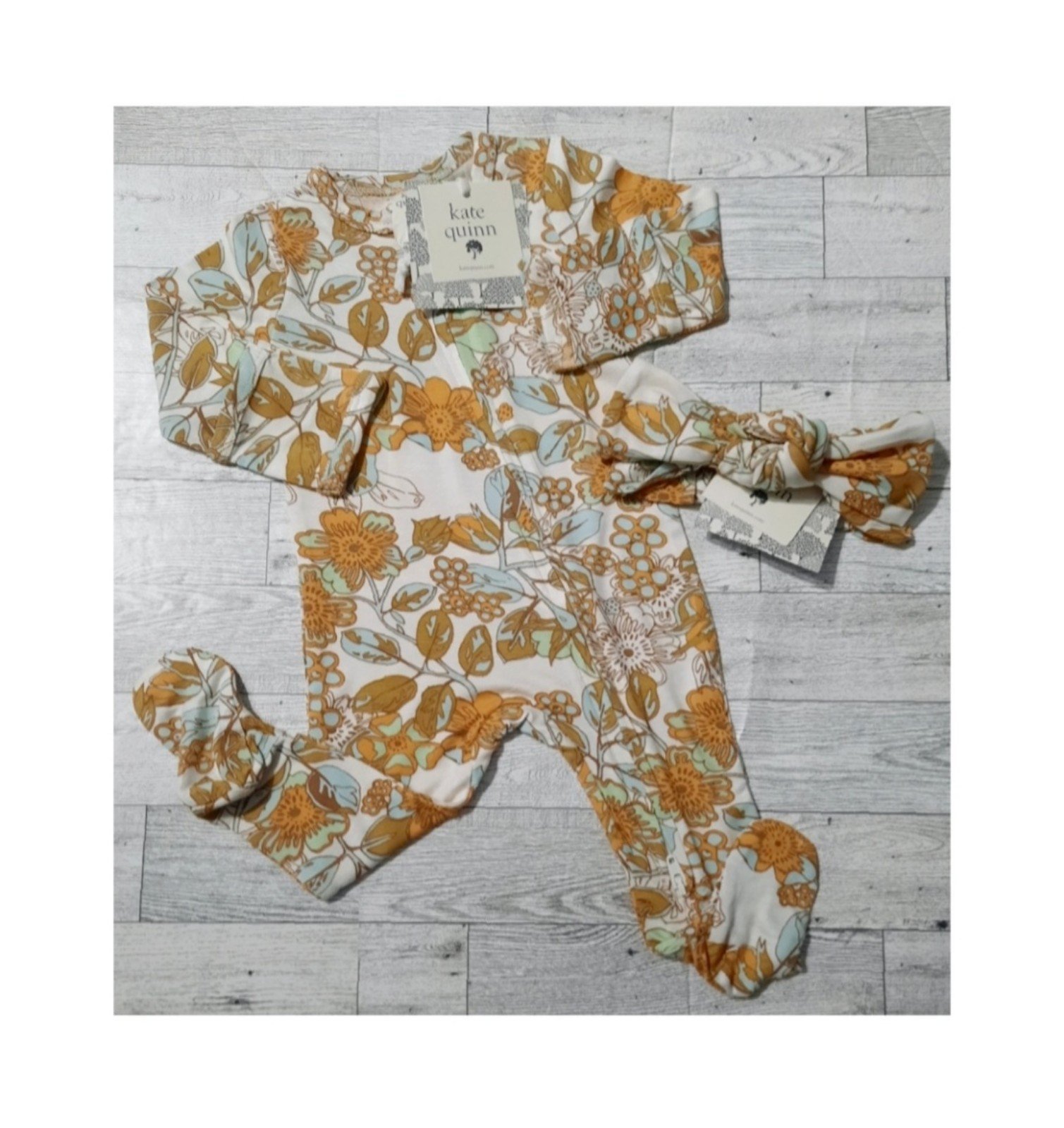 Kate Quinn Newborn Farm Floral Footie Set