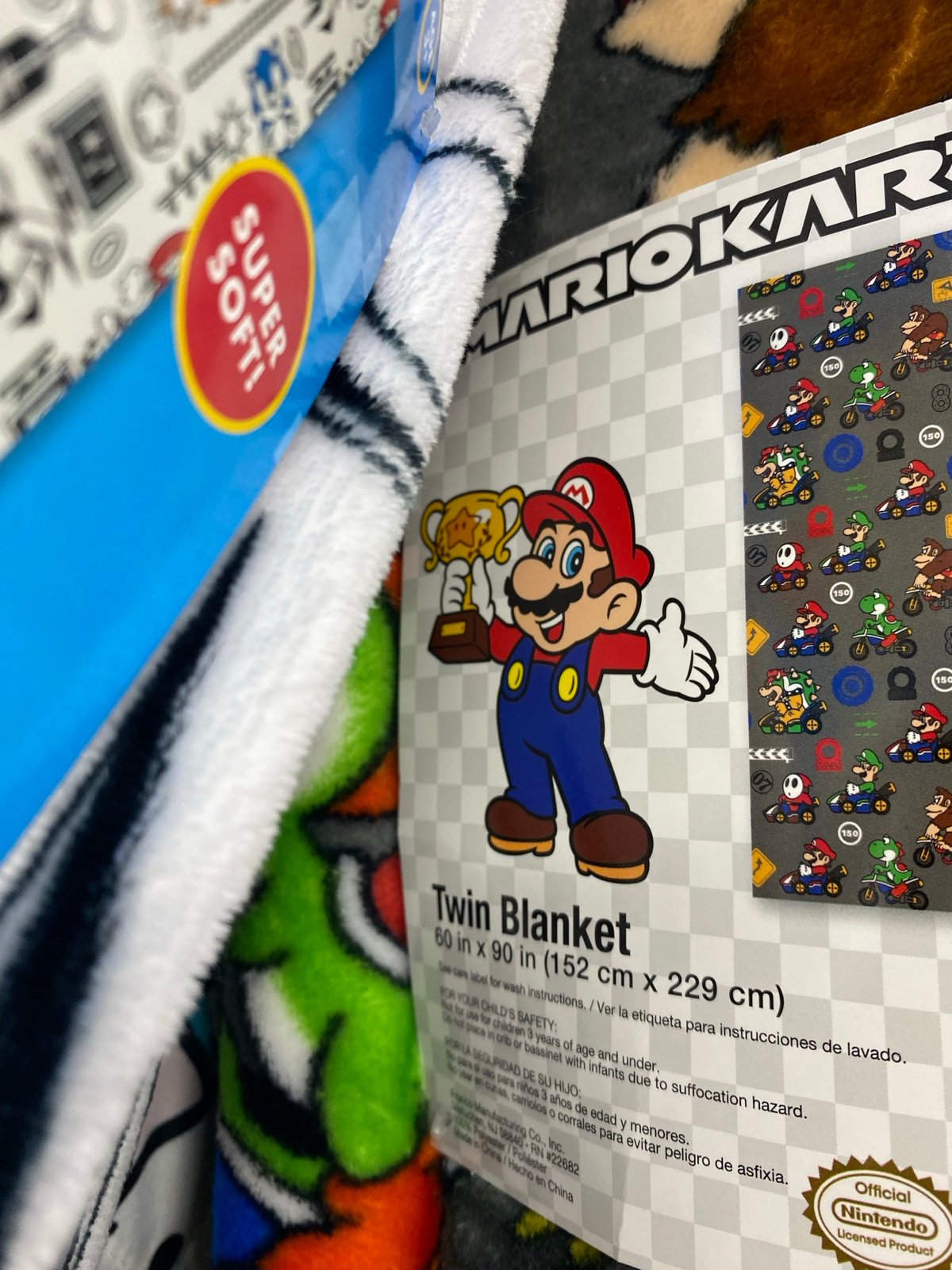 Mario kart fleece throw