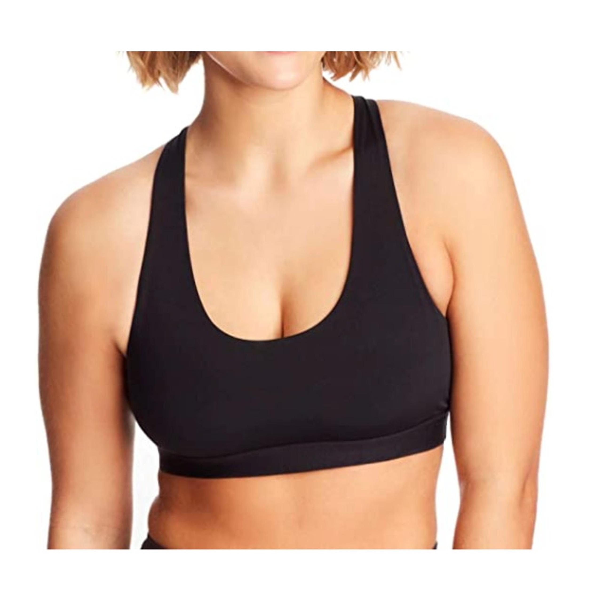 Maidenform Womens Black Wireless Sporty Racerback Sports Bra NEW XL