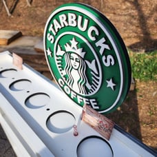 Starbucks cup holder stand tumblers shelves