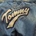 Vintage 1990s Tommy Hilfiger Logo Chenille Spell out Cuffed Denim Jeans