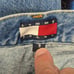 Vintage 1990s Tommy Hilfiger Logo Chenille Spell out Cuffed Denim Jeans