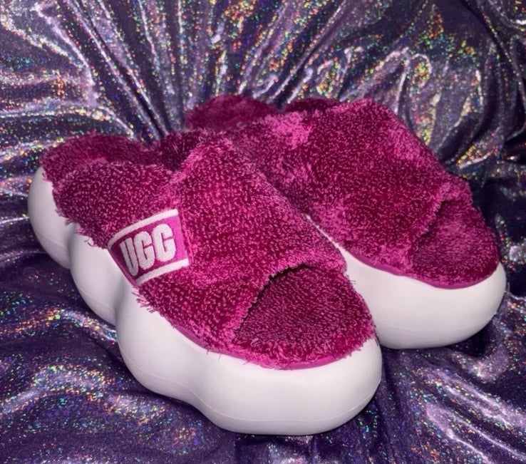 Pink UGG Sugarcloud 3 Platform slides
