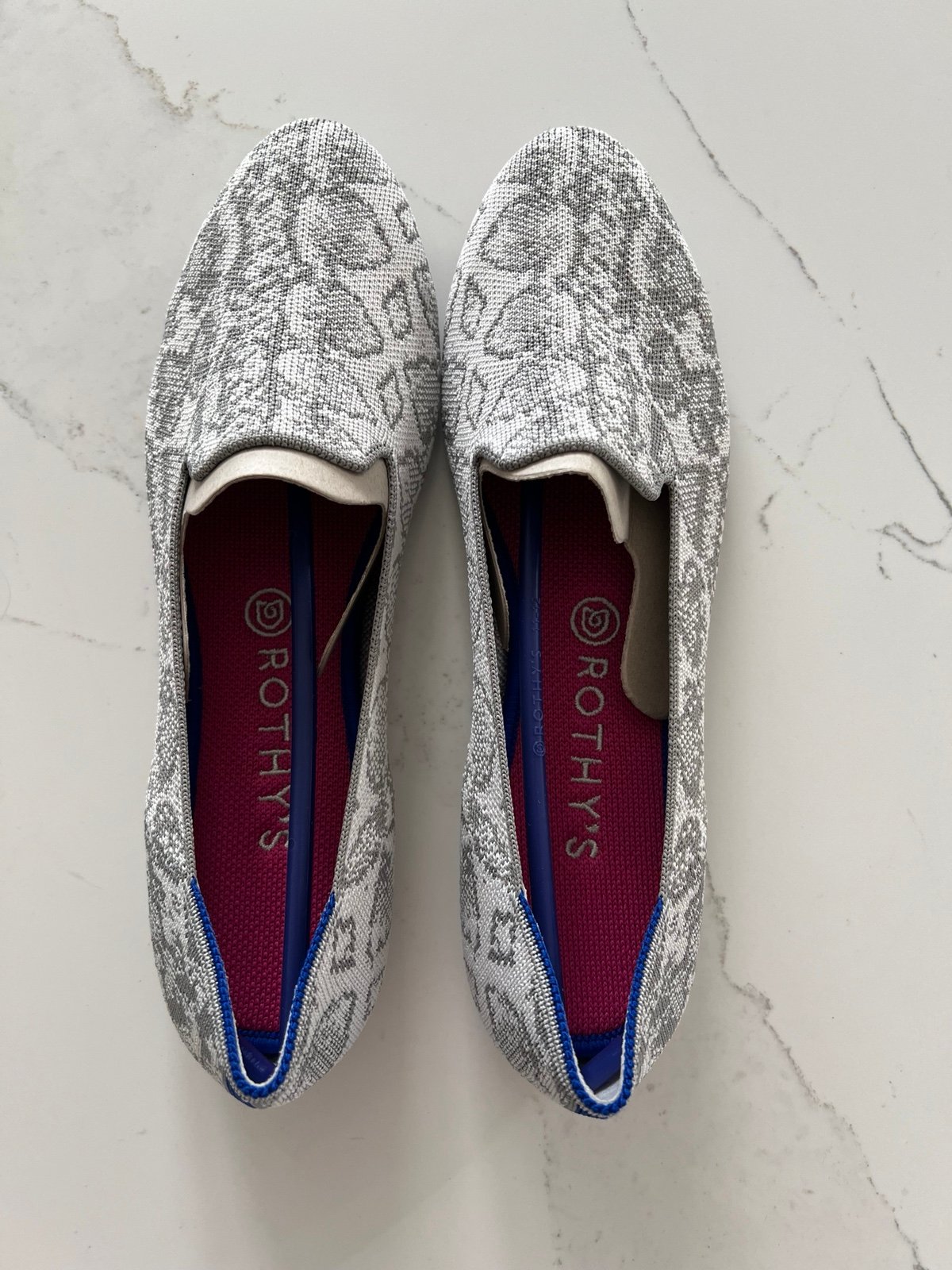 Rothy's Ivory Grey Snake OG Loafers Size 11 NWOB