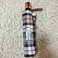 Polo Ralph Lauren Check Pattern Folding Umbrella with Polo Bear