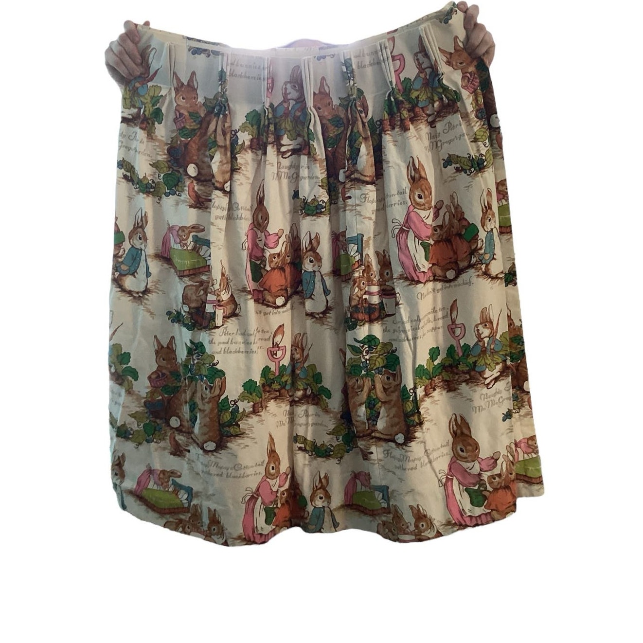 Vintage Peter Rabbit Pleated Lined Curtain Panels X2 54 Wide X 42 Long Rare