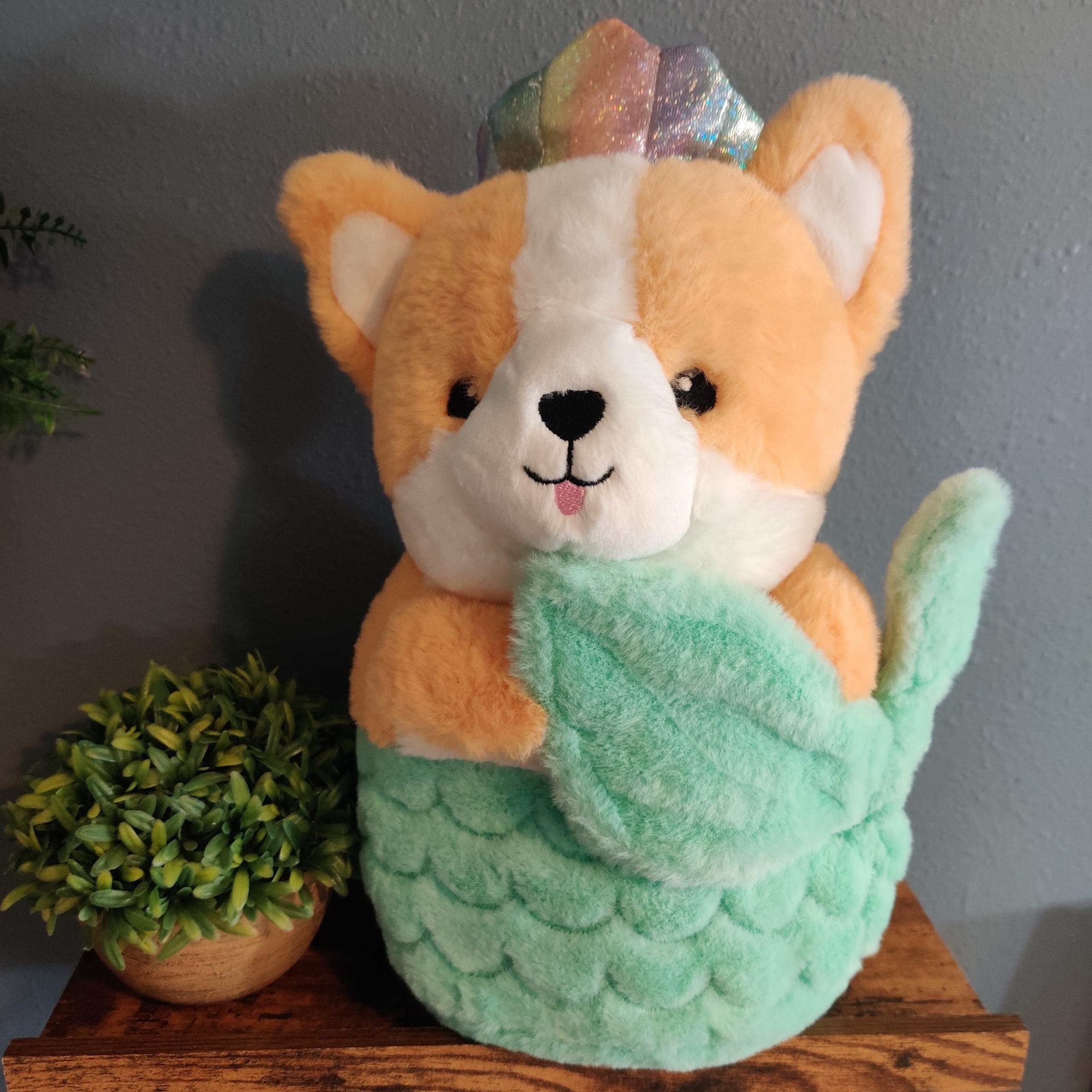 Fao Schwarz mermaid puppy dog plush stuffed animal toy glow bright lights sound