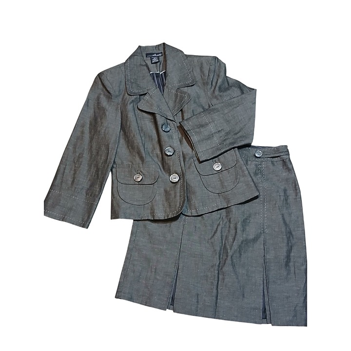 Willi Smith Vintage Skirt Suit Set Linen Blend Sophisticated Corpcore Size Small