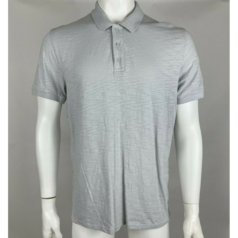 Vince Slub Jersey Polo Shirt Short Sleeve Button Closure Stretch Cotton Mens L