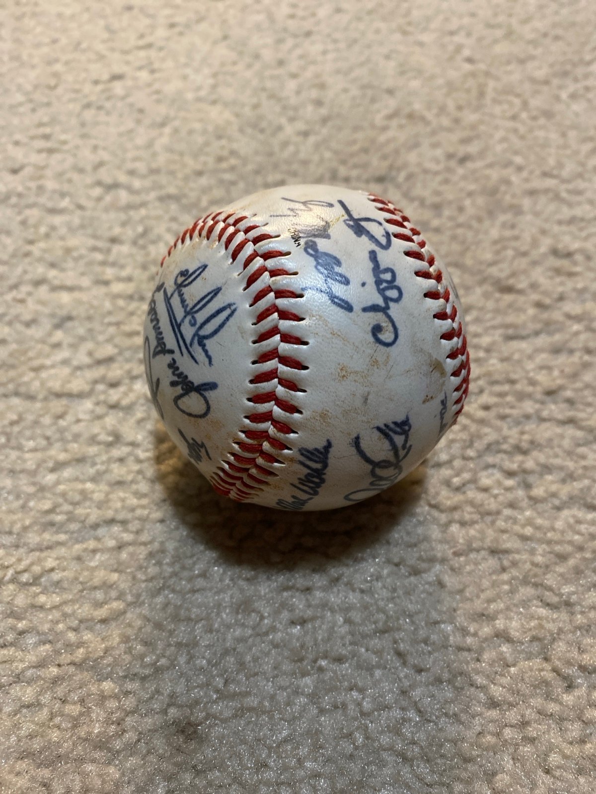 Baseball signed by all the 1990s Braves players