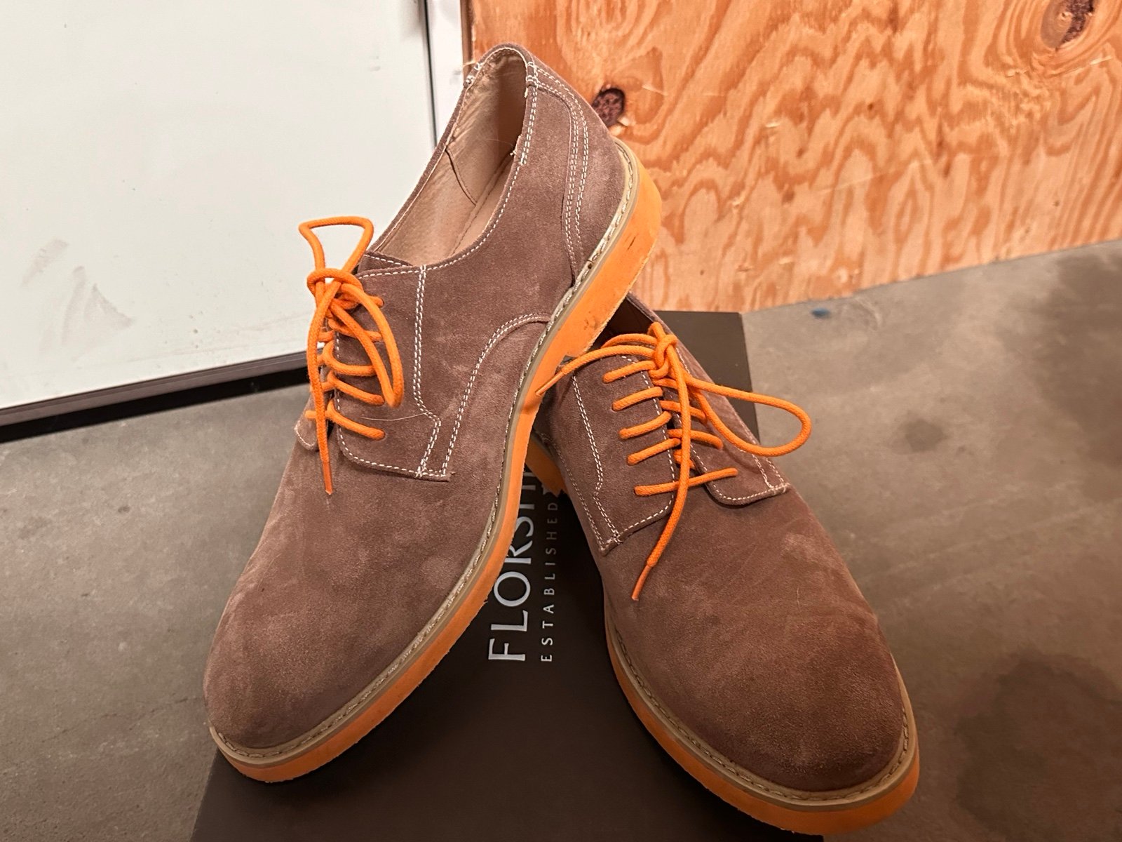 Florsheim Tan Suede Dress Shoes Tangerine Bottoms