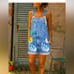 Jean overalls with pockets and hand painted daisies distressed look. Says 3x bu