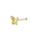 Solid 14K Yellow Gold Tiny Butterfly Straight Nose Stud New