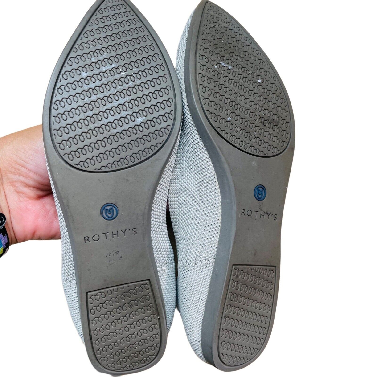 Rothys The Point Grey Flat Shoes Size 5 Womens - detail