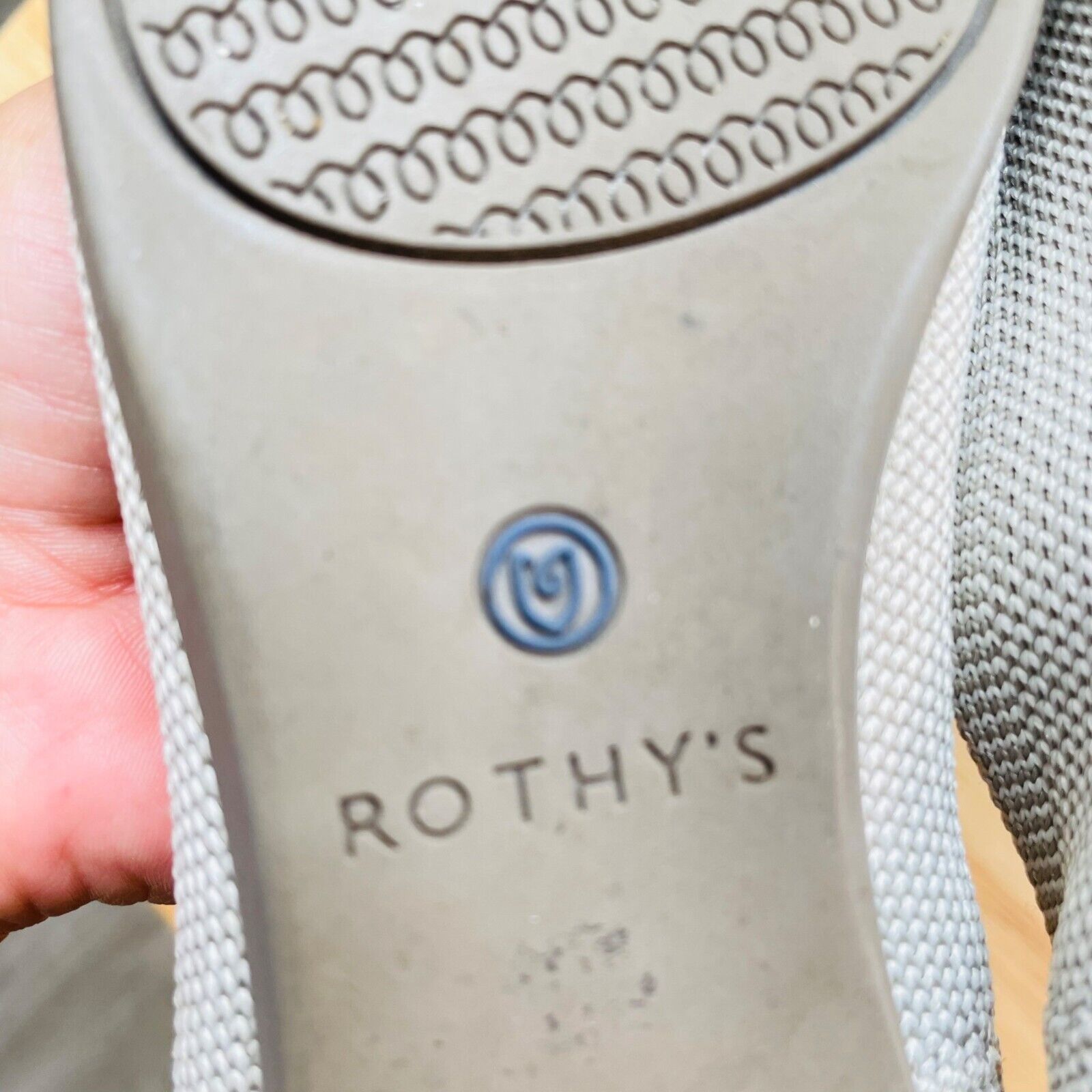 Rothys The Point Grey Flat Shoes Size 5 Womens - detail