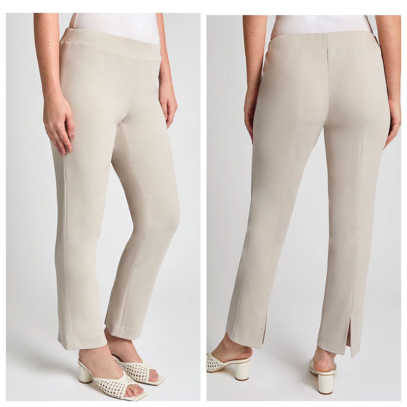 Ming Wang Womens Stretch Deco Crepe Straight Leg Ankle Pants