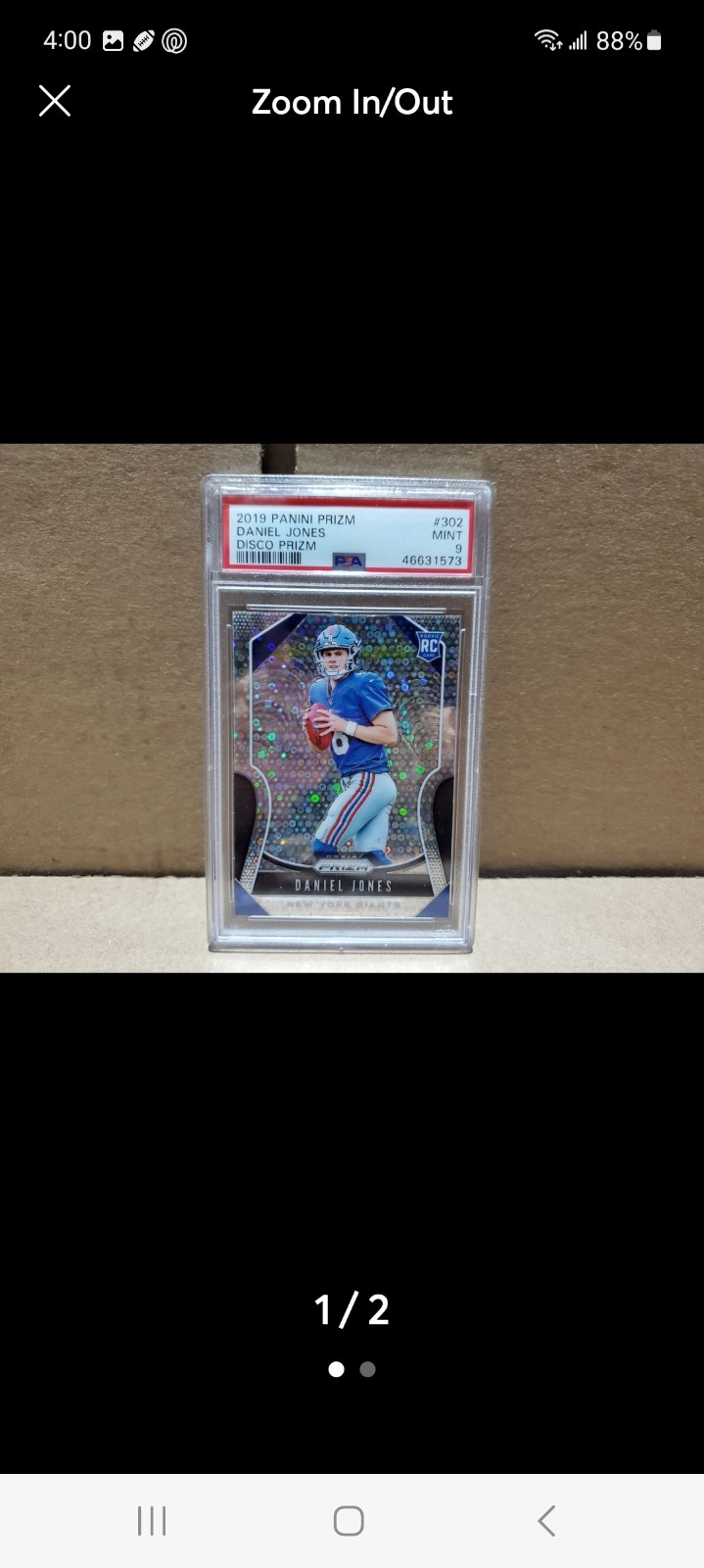 2019 Panini Prizm: Disco Prizm- Daniel Jones RC (#302) PSA 9
