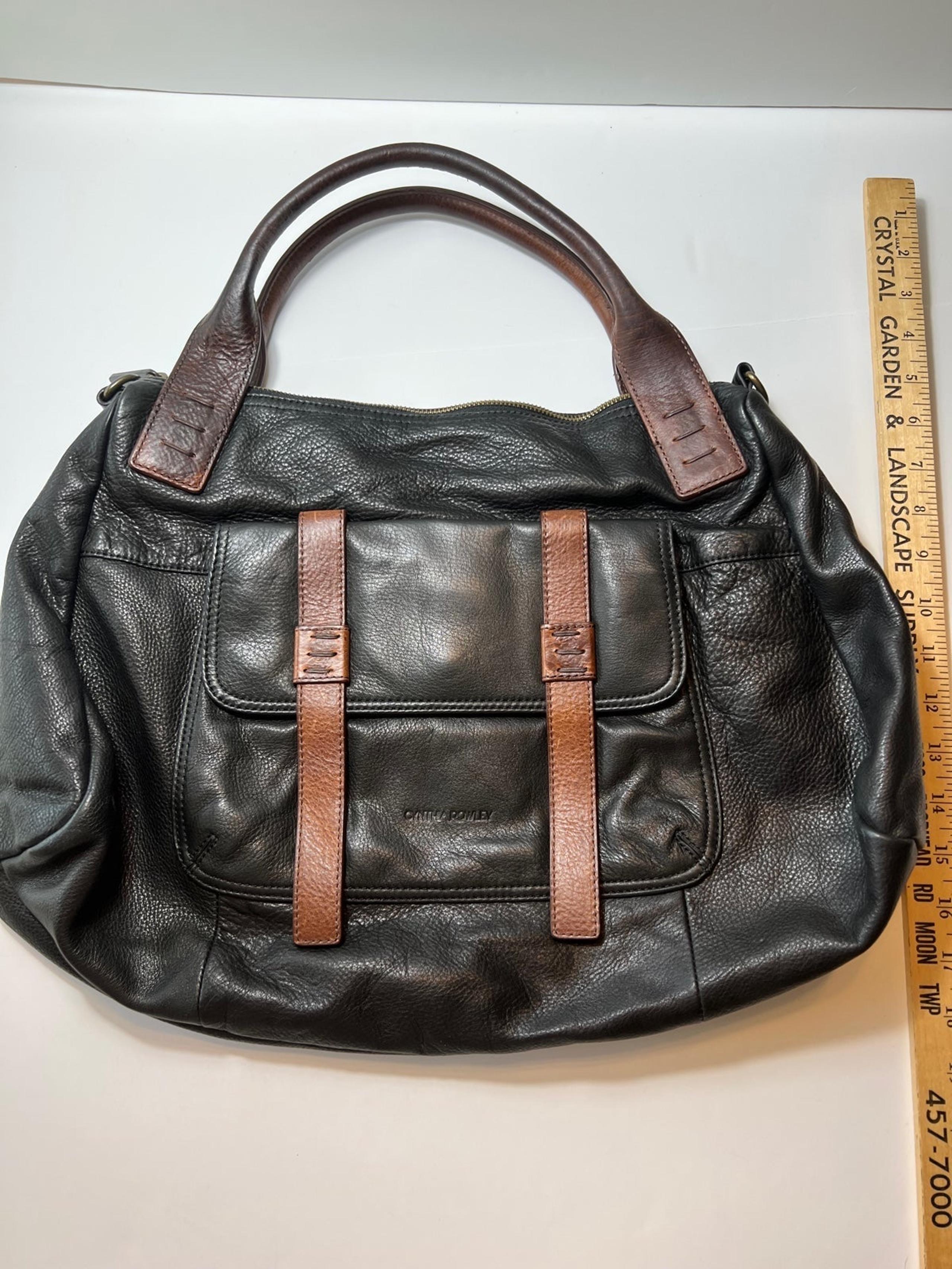 Cynthia Rowley Black and Brown  Large Leather Satchel