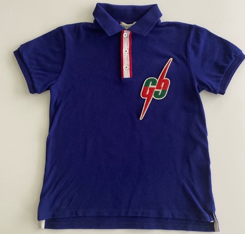 Gucci Boys Polo Shirt Top Blue