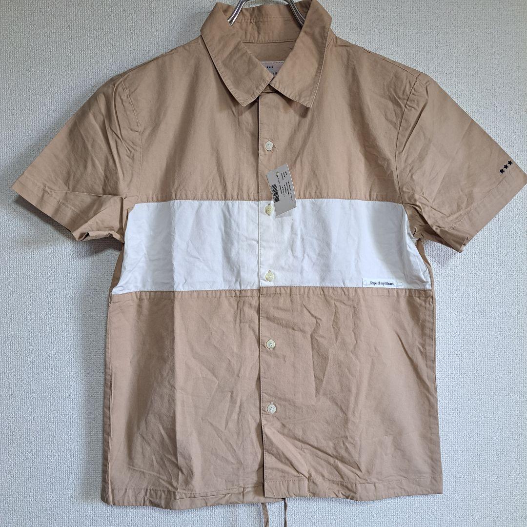 Brand new, unused Shape of my Heart short-sleeved shirt, size S, beige/white.