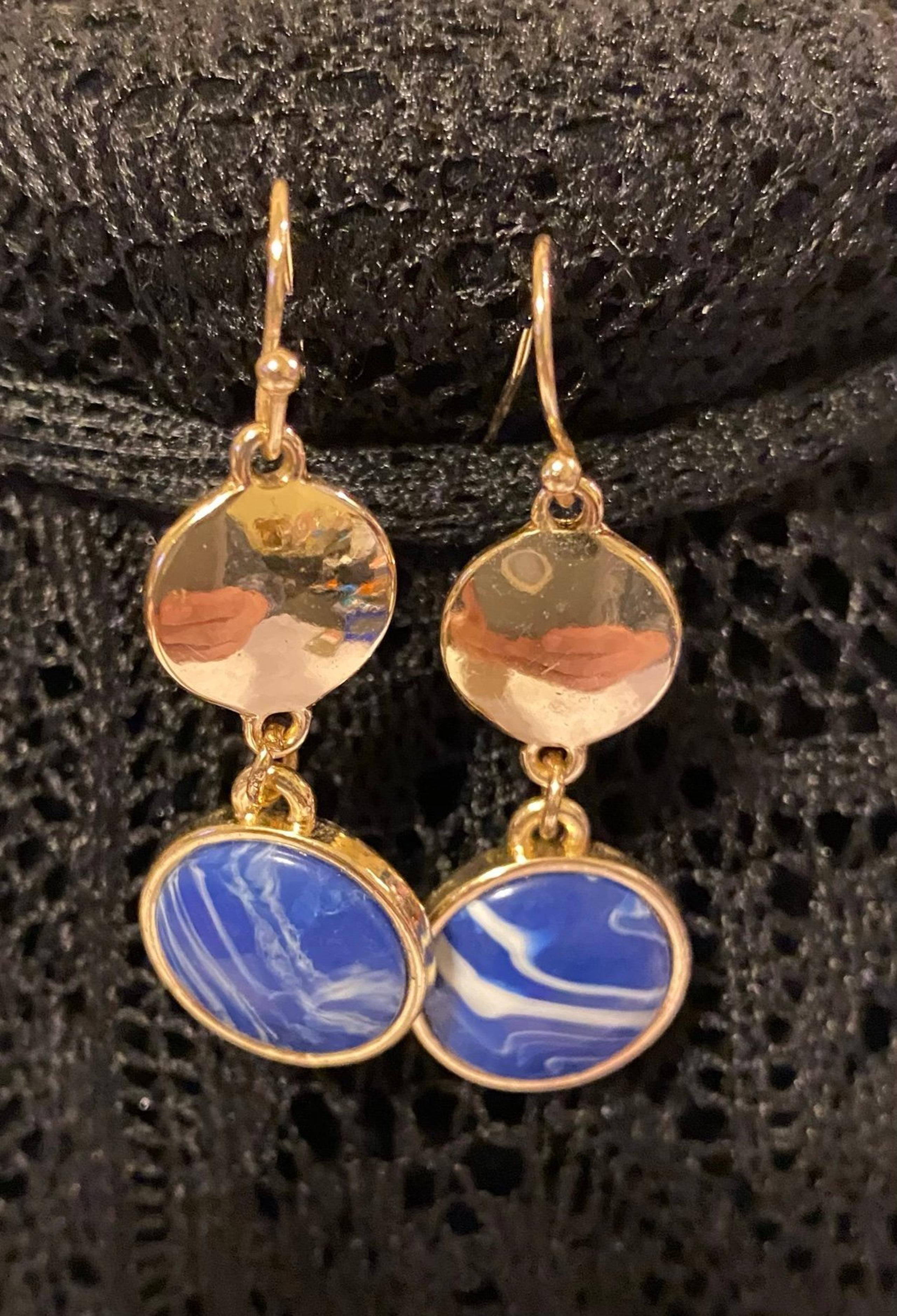 Lauren Conrad Dangled Gold Tone Blue Skies Earrings