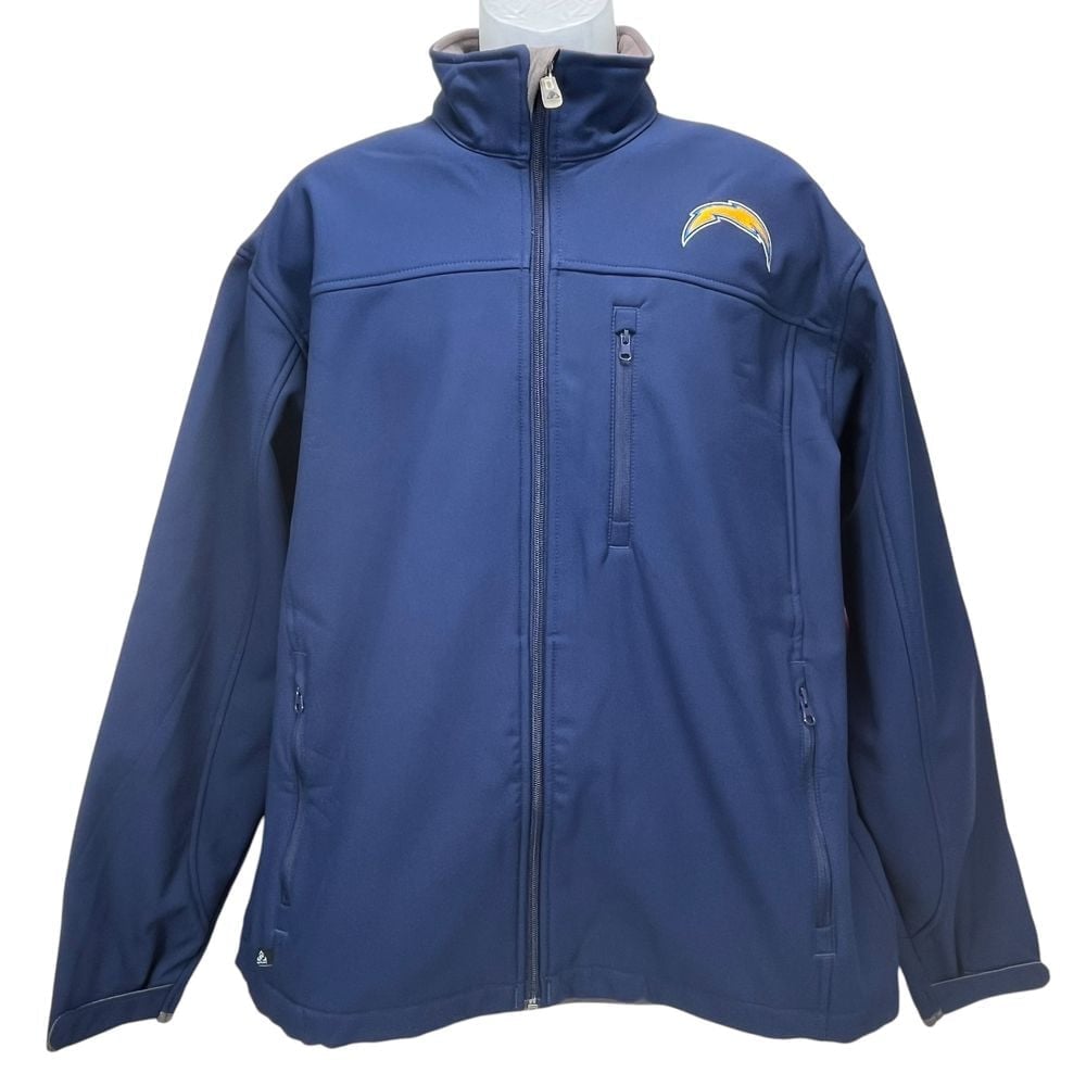 Chargers NFL Men's XL Blue Full Zip Mock Neck Jacket