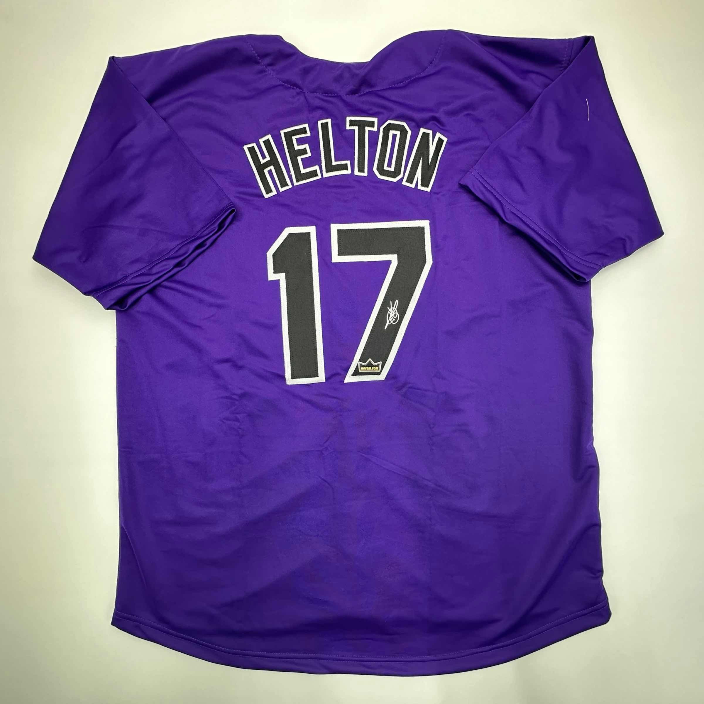 Facsimile Autographed Todd Helton Colorado Purple Auto Jersey Size Men's XL
