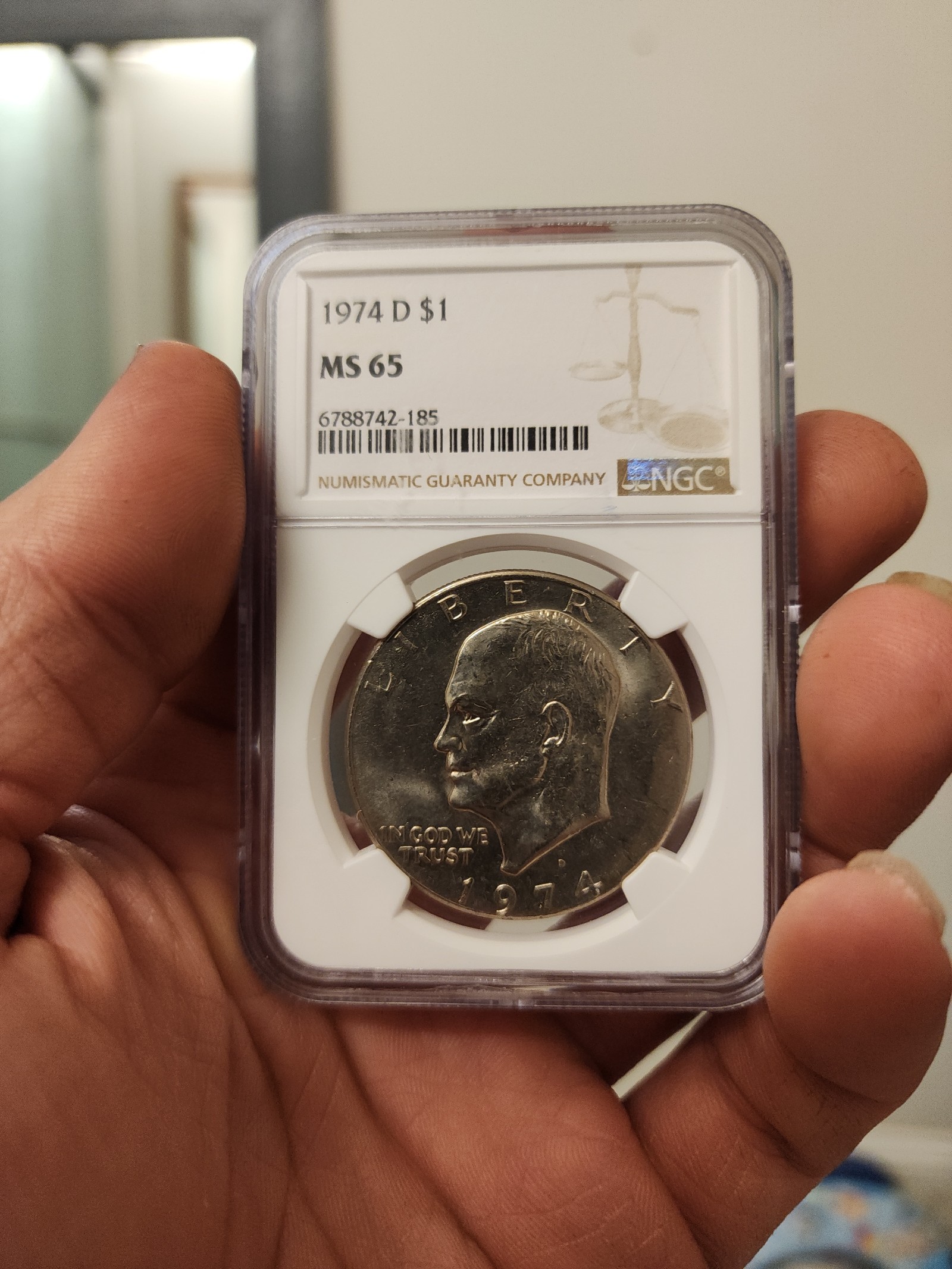 NGC 1974 Eisenhower dollar MS 65