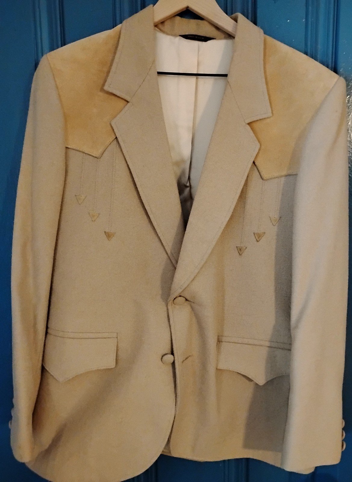 Pioneer Wear , size 42 tan suede on tan wool blazer