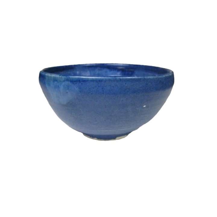 Pottery Bowl Rimmed Blue Studio Art Pottery Ceramic Bowl Dish 6.25 In Handmade