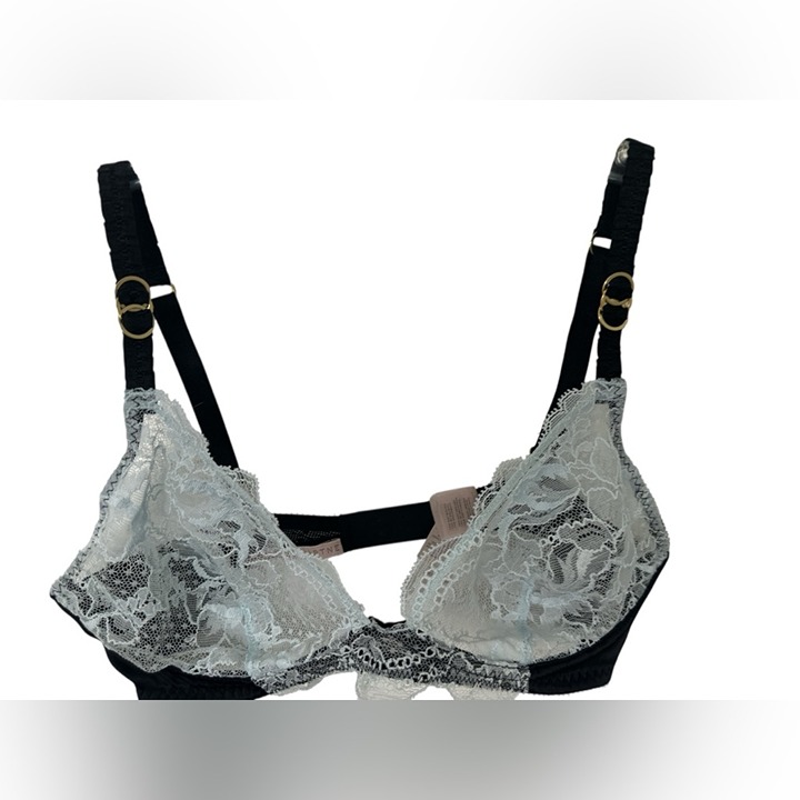 STELLA MCCARTNEY Julia Stargazing Demi Wire Blue Lace Bra 34C NWOT