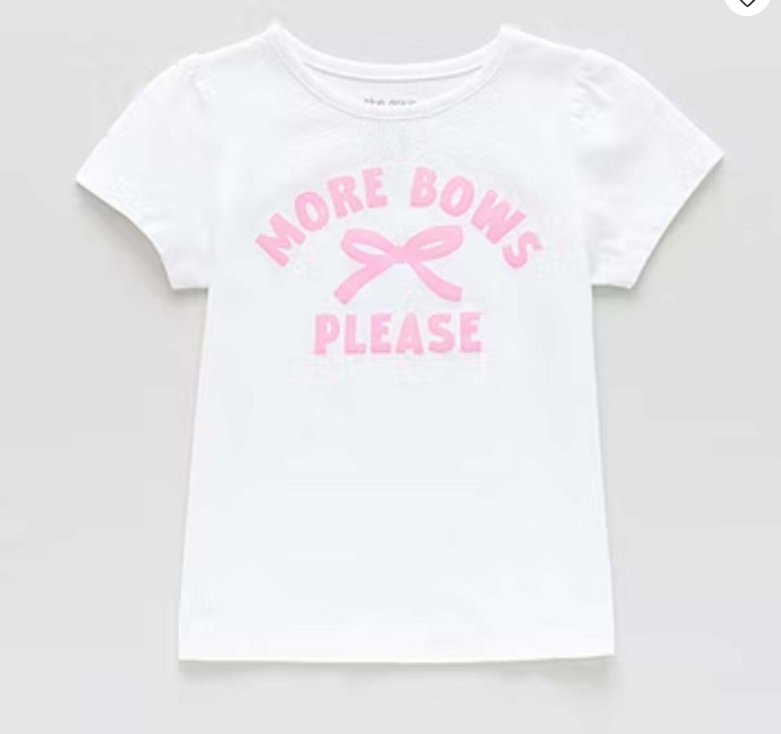 Girls Size 5T Shirt Top Toddler More Bows Please Coquette Whimsy Love Fancy NWT