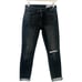 SIWY DENIM Mid Rise Skinny Jean Undone Hem in Black Size 25