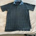 Polo Ralph Lauren Green and Navy Flannel Shirt with Denim Collar – Size Large  •
