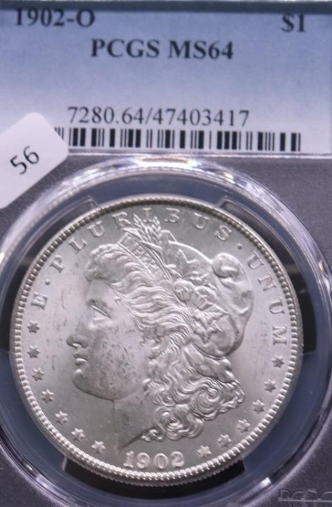1902 O MORGAN SILVER DOLLAR PCGS CERTIFIED MS64 DEEP FROSTY WHITE COIN VERY NICE