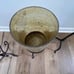 TRIO OF LARGE AMBER HURRICANE LAMPS WITH STANDS