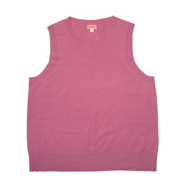NWT J.Crew Cashmere Crewneck Sweater Shell in Rusted Rose Pullover Vest L