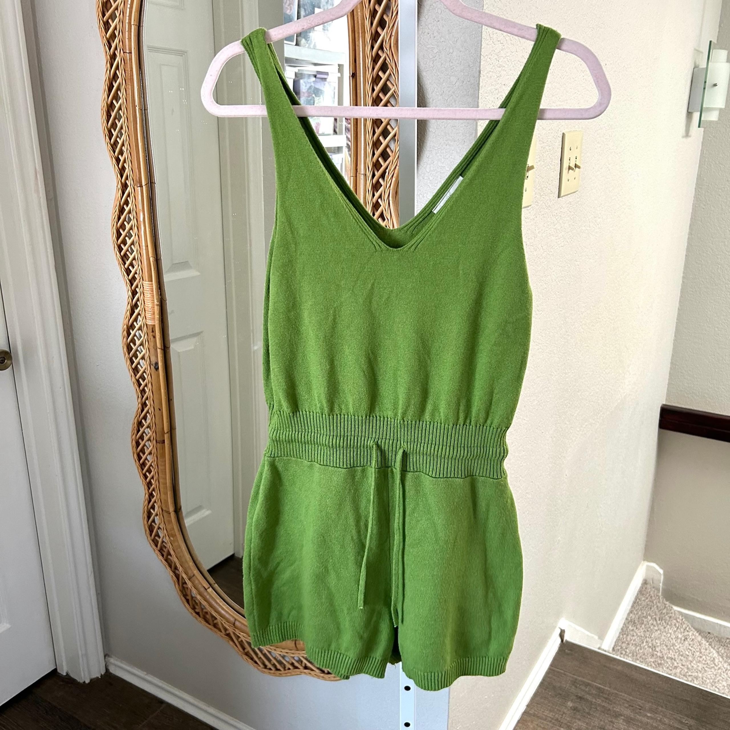 Anthropologie Daily Practice Romper Jumpsuit Playsuit Comfy Knit Green