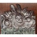 1986 Arthur Court Cast Aluminum Bunny Rabbits Green & White Marble Cheese Board