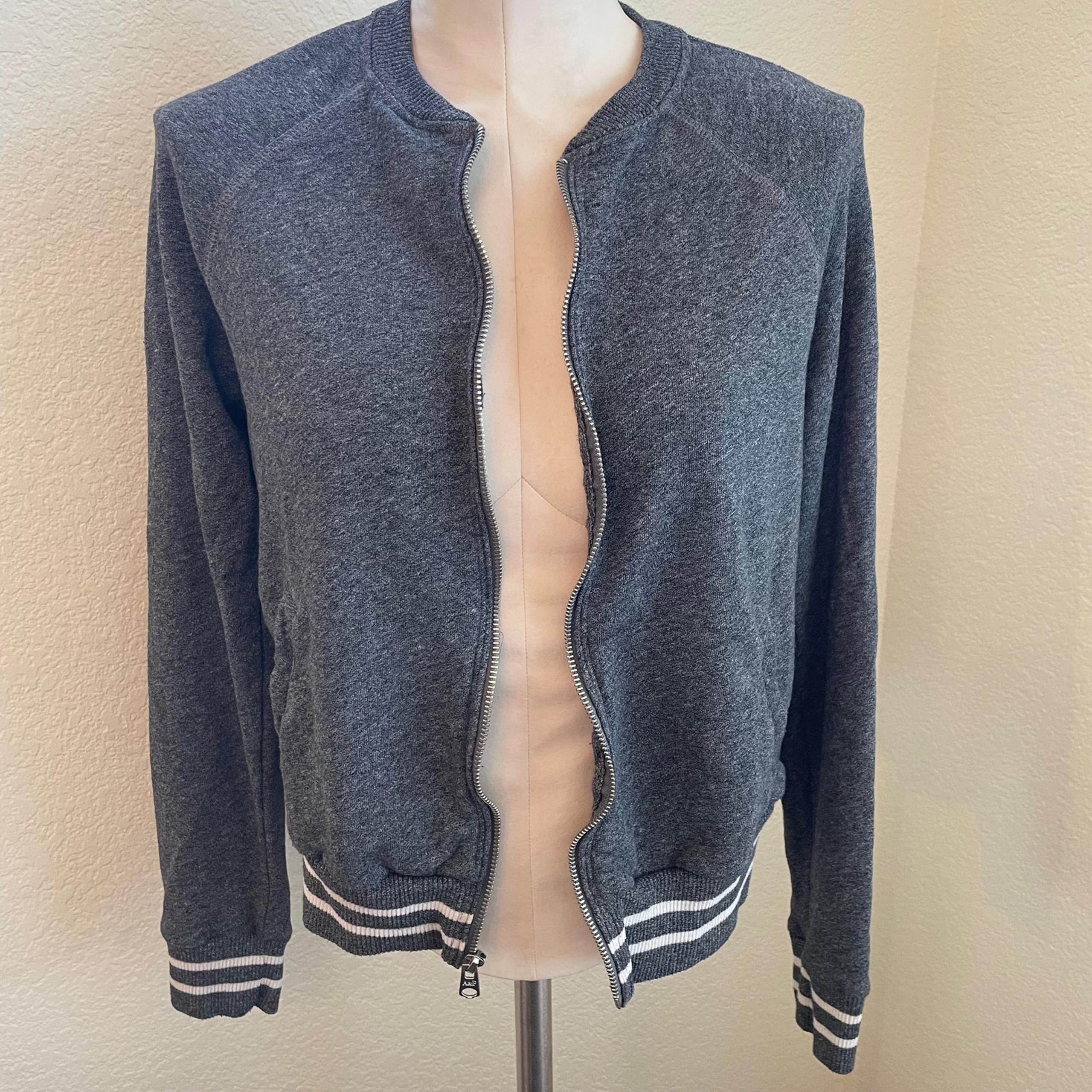 Abercrombie & Fitch Gray full zip up sweater cardigan juniors large
