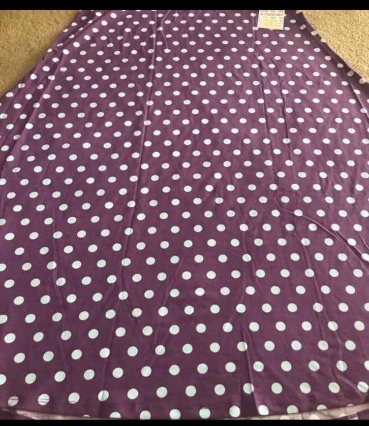 Purple/Blue Polka Dots Maxi skirt LLR L 14/16 12/14 Lularoe Purple New