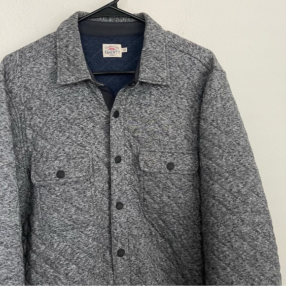 Faherty Epic Quilted Fleece CPO Button Slip Shirt Jacket