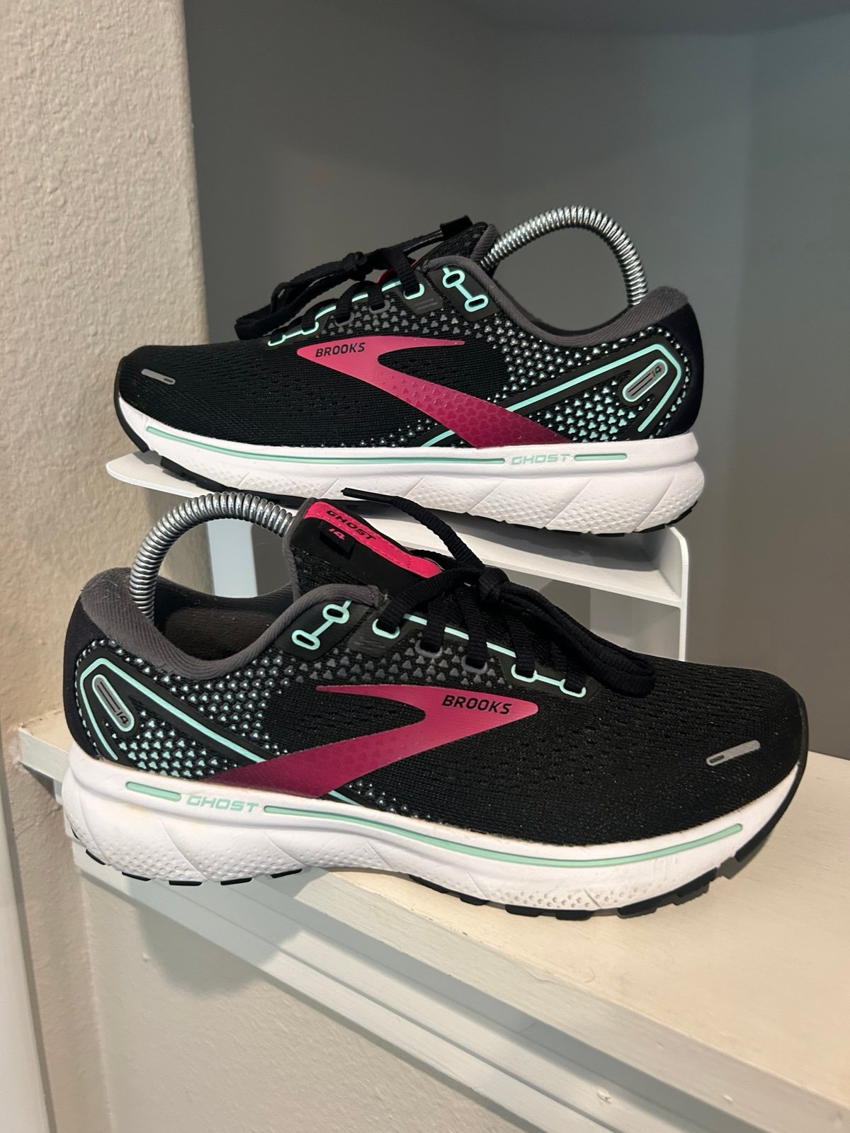 Brooks Ghost 14 Running Shoes #1203561D013 Pink Women Sz 7.5 D Wide Rep Insole