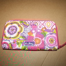 Vera Bradley Floral Pink/White/Yellow/Green Womens Wristlet Wallet
