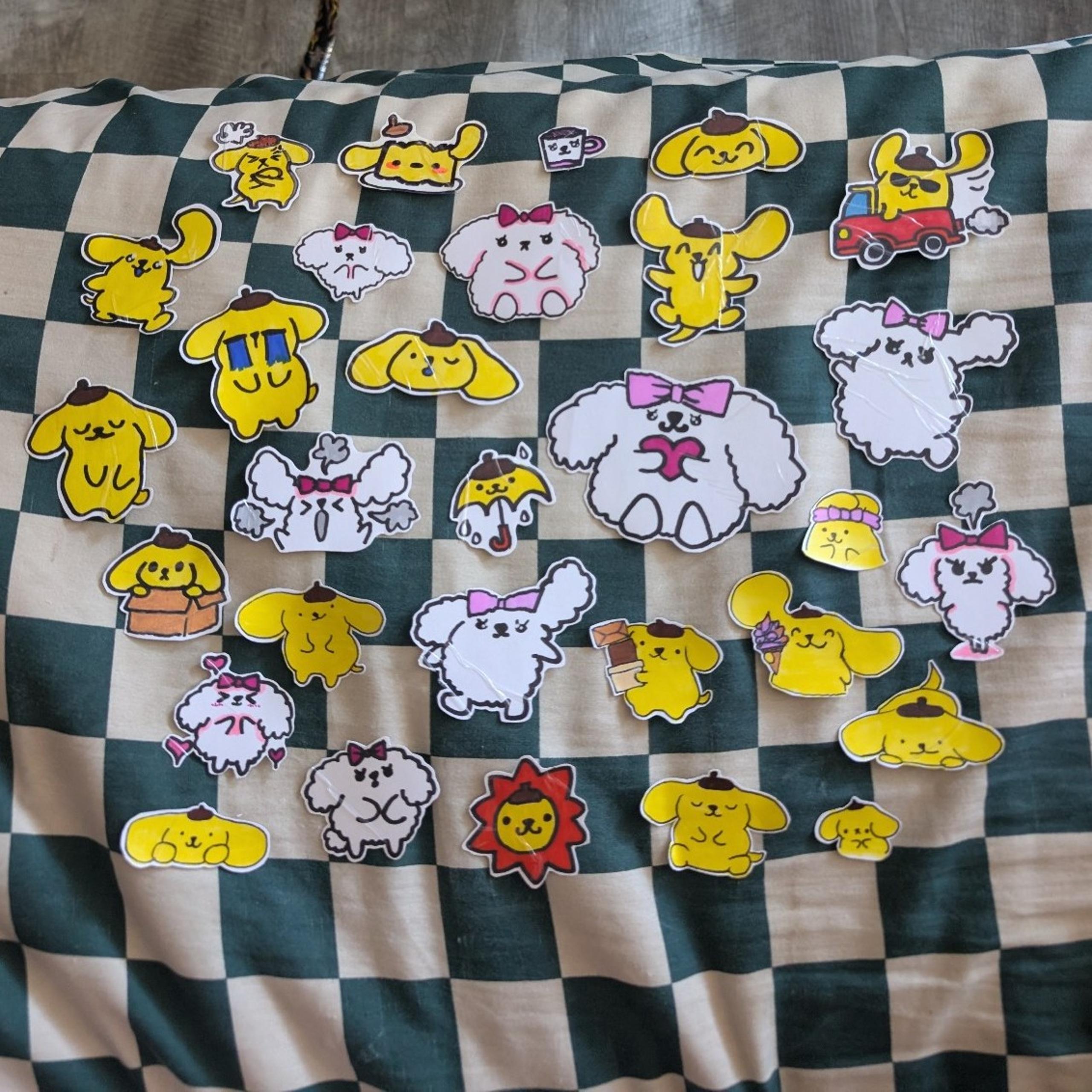 Surprise Sanrio Macaroon and Pompompurin Vinyl Sticker Pack (6+ Stickers)